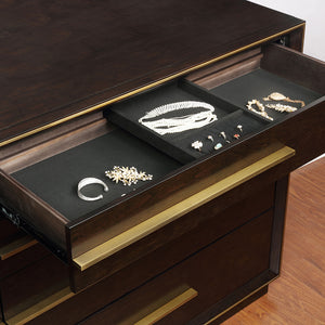 English Elm Prescott Smoked Peppercorn Nine-Drawer Dresser with Retro Flair, Mitered Trim & Elongated Metal Pulls (70") B062P375998