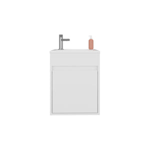 English Elm Sutcliffe Modern Vanity Sink Cabinet with Spacious Storage, Engineered Wood, Durable Easy-Clean Finish White B092P329247