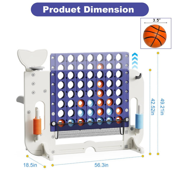 English Elm 4-to-score Giant Backyard Game Set with 4 Activities Height Adjustable Family Fun White+Purple W2700P357855