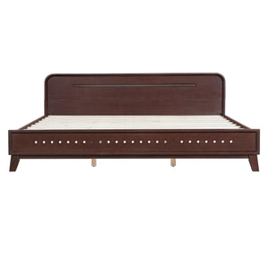 English Elm Christopher Knight Home® - Pine Solid Wood King Size Bed In Dark Walnut – Durable, Stylish, No Box Spring Needed, Easy Assembly N770P291026W_N770P291027W