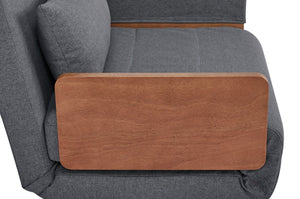 English Elm TRIO Modern convertible sleeper sofa bed with breathable linen, 3-level recline, silent hinges, space-saving Grey W3391P325007