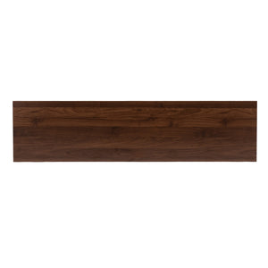English Elm 63" Fluted Mdf Sideboard with Wood Tone Top Four Doors Three Drawers Dining Storage Black W2917S00012