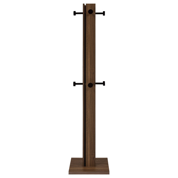 English Elm Rawlins Walnut Engineered Wood Coat Rack - Mid-Century Rustic Wall Organizer with 8 Black Hook Caps (72") B062P375524
