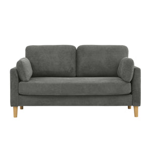 English Elm Modern compact 2-seater sofa with plush cushions and sturdy wooden legs for stylish small spaces Gray B343P316287