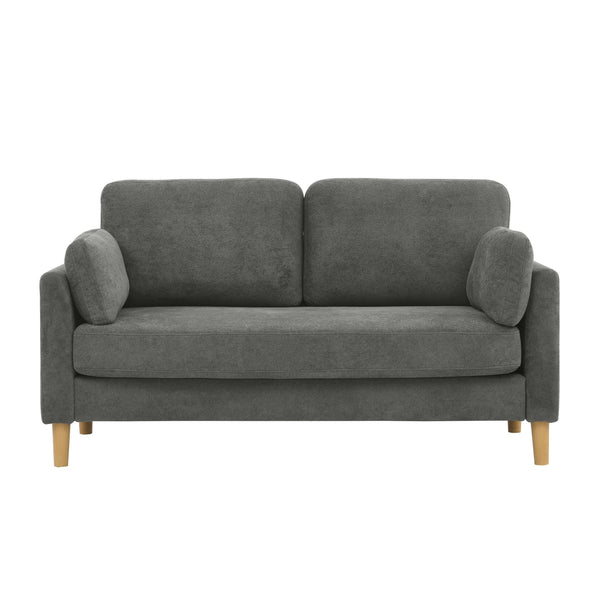 English Elm Modern compact 2-seater sofa with plush cushions and sturdy wooden legs for stylish small spaces Gray B343P316287
