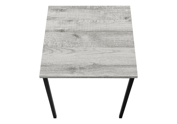 English Elm Table 3-Piece Set with Reclaimed-Look Laminate Tops and Sleek Metal Frame for Modern Living Rooms Grey 48 L x 24 W x 4 H B2710P219976