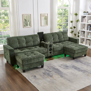 English Elm Swivel Barrel Accent Chair Chenille Tufted Round Club Seat for Living Room Lounge Green N719S002290F