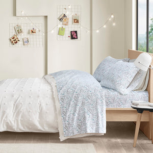 JLA Home Intelligent Design - 100% Cotton flannel sheet set with pigment-dyed vintage color, ultra-soft warmth, breathable comfort Grey Sloths ID20-2047