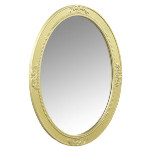 English Elm Luxury Makeup Vanity Desk with Oval Mirror and Engraved Floral Frame, Velvet Jewelry Tray, Durable Drawers and Elegant Console for Bedroom & Living Room Decor Gold N844P292481G