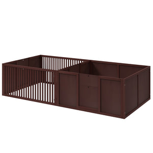 English Elm Pawhut Whelping Box For Dogs - Spacious, Durable, Two-Room Design With Removable Doors, Coffee Finish W2225P200572-GIGA