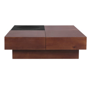 English Elm Christopher Knight Home® - ITALIAN Acacia Wood Retro Coffee Table with Storage Compartments, Brown & Black Midcentury Charm N770P270584B