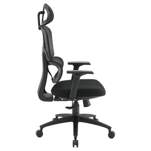 OSP Home Furnishings Mesh Back Ergonomic Manager Chair with Lumbar Support Adjustable Headrest and Padded Seat EM98958HR-3