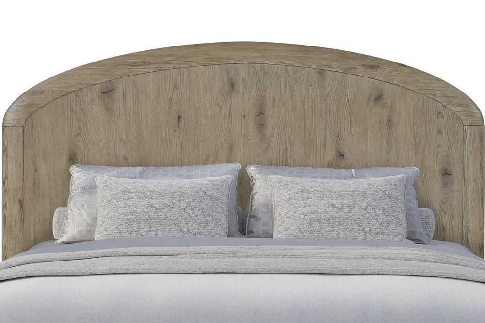 English Elm English Knotty Oak Veneer King Bed Arched Headboard Rustic Transitional Bedroom B2699S00112