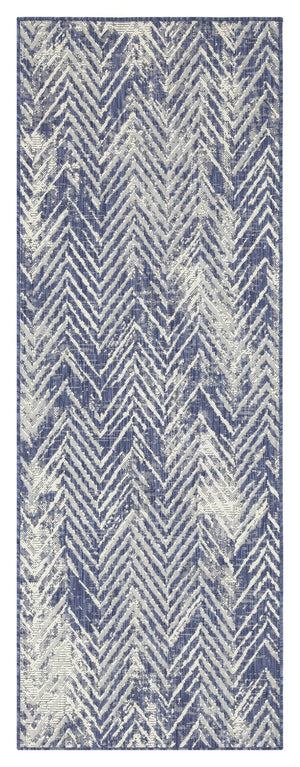English Elm Sunshine Blue Indoor/Outdoor Area Rug - 2'7" X 7'3" - Durable, Stain-Resistant, Coastal Charm! B186P198882-GIGA