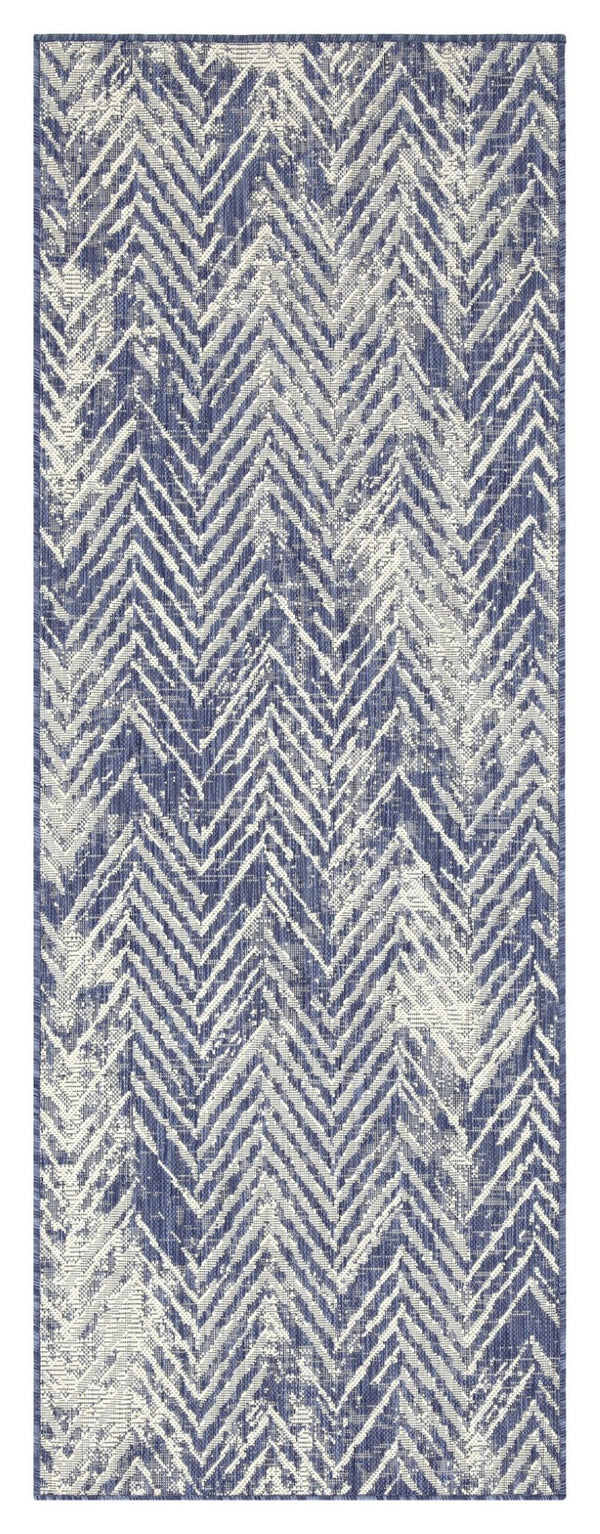 English Elm Sunshine Blue Indoor/Outdoor Area Rug - 2'7" X 7'3" - Durable, Stain-Resistant, Coastal Charm! B186P198882-GIGA