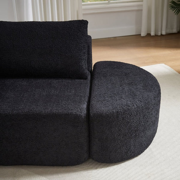 English Elm 106.3-inch Modular Chenille Sectional with Curved Ottomans for Modern Living Rooms W3505P383964