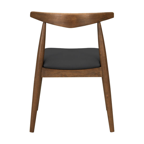 English Elm [video] Rubberwood Dining Chairs Set of 2 Faux Leather Ergonomic Retro Splayed Leg Design Walnut+Black N759P386879B