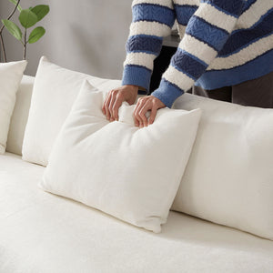 English Elm 134.63'' Modern Oversized L-Shape Sectional Sofa With Ottoman – Luxurious Comfort For Any Space W876S00309