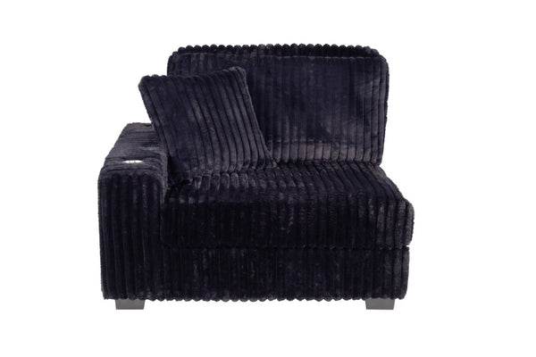 English Elm Contemporary Corduroy Laf Modular Chair with Usb Port and Cup Holder Armrest B011P435301