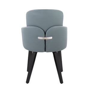 English Elm Dahlia Modern Dining Chairs Set Of 2 In Black Wood & Grey Faux Leather With Chrome Accents B202S01209