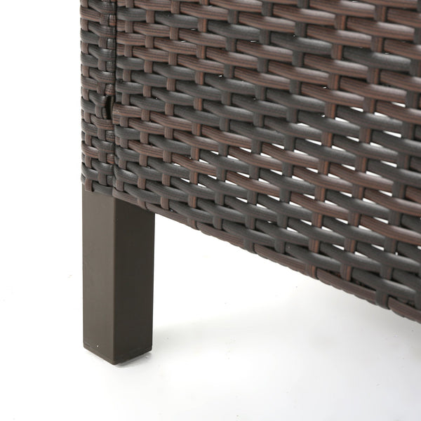 English Elm Christopher Knight Home® - CYPRESS Wicker Outdoor Dining Chair with Water-Resistant Cushion, Durable Weatherproof Patio Seating Brown Multi 32.5 L x 23.3 W x 14 H 61562.00MBRN