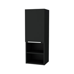 English Elm Milwaukee Black Medicine Cabinet with Mirror Door, 2 Interior Shelves & 2 Open Bottom Shelves, 32" H B128P148747