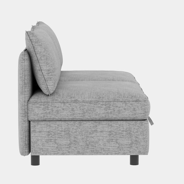 English Elm Love Seat Modular Sectional Sofa with Hidden Storage Mid Century Modern Small Space Grey W680S00131