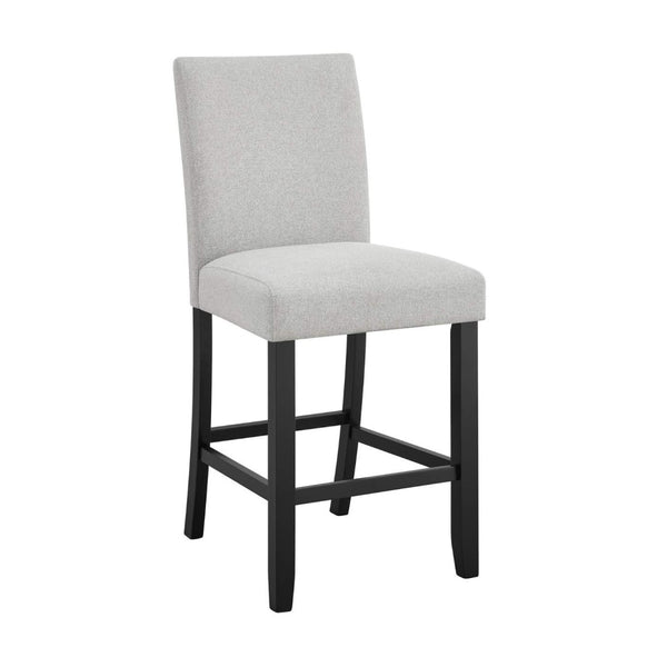 English Elm Riac Counter Height Dining Chair Set Black Wood Legs Upholstered Gray Fabric Seats B056P417073