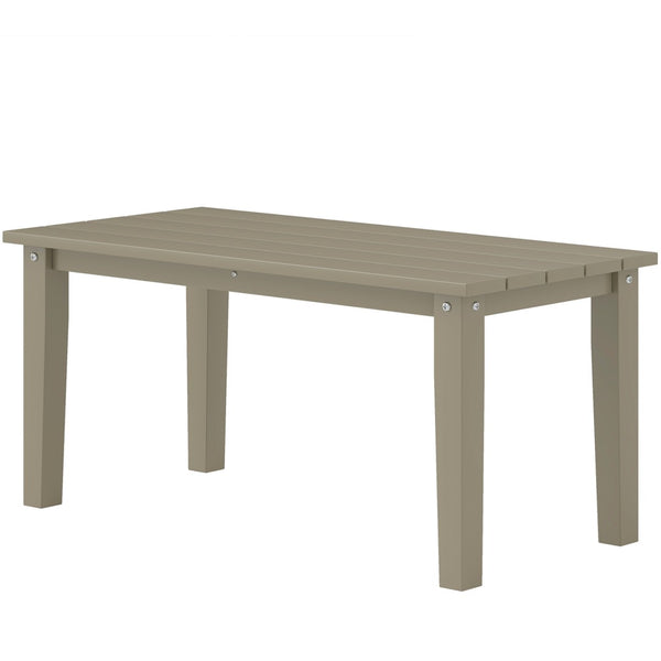 English Elm Outsunny Hdpe Slatted Rectangle Patio Coffee Table Weather Resistant Outdoor Brown W2225P485628
