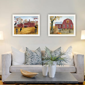 English Elm Trendy Decor 4u Billy Jacobs Autumn Barn 2 Piece White Framed Farmhouse Wall Art B067P254076