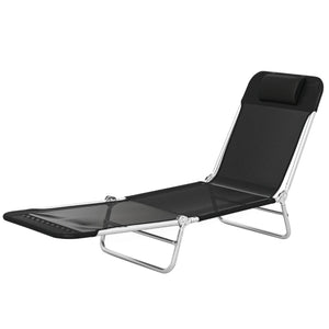 English Elm Convenient Folding Mesh Chaise Lounge with Steel Frame for Pool Patio Outdoor Tanning T3971P459782