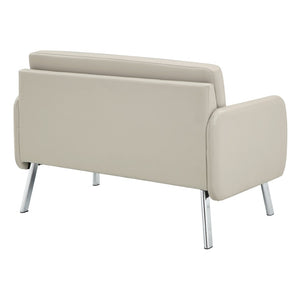 OSP Home Furnishings Lounge Faux Leather Loveseat with Chrome Legs for Modern Lobbies and Reception Areas SL5602-PD28