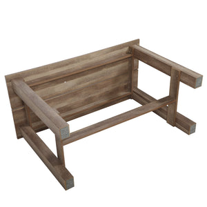 English Elm Dining Brown Multifunctional Dining Table 55.1"x25.4" Sturdy PB & MDF Board Desk for Living Room Durable Design W2181P357571