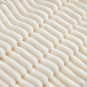 English Elm Slipcovered 2-Seater Sofa With 2 Ottomans | Cozy Corduroy Cream Sleeper For Living Room Comfort W3041S00137-GIGA