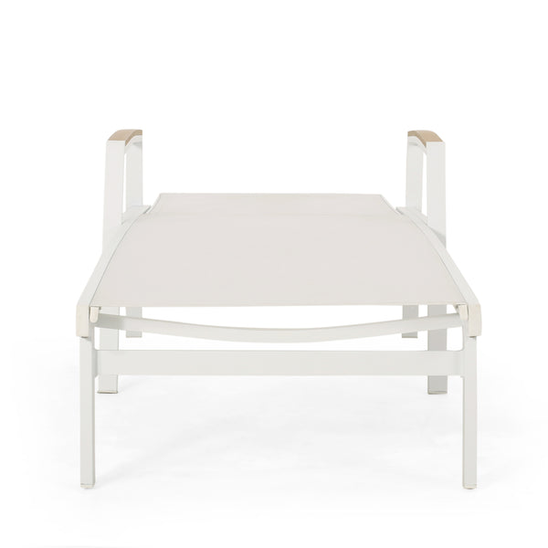 English Elm Christopher Knight Home® - OXTON Chaise Lounge with Breathable Nylon Mesh, Ergonomic Recline and Sleek Low-Profile Design for Comfort White 62753.00WWHIMP2