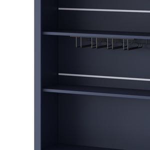 English Elm Topmax Freestanding Tall Pantry Cabinet Faux Marble Top 5 Drawers Modern Kitchen Hutch Blue N717S000075C