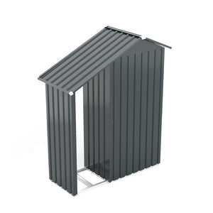 English Elm Campcraft Galvanized Steel Outdoor Storage Cabinet with Lockable Compartment and Firewood Rack W1598P382301