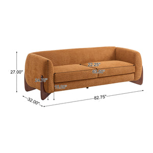 English Elm Christopher Knight Home® - 82Inches Caramel Boucle Sherpa Sofa - Plush Comfort, Modern Design, Cozy Living Room Essential N771P205090W_N771P205091W
