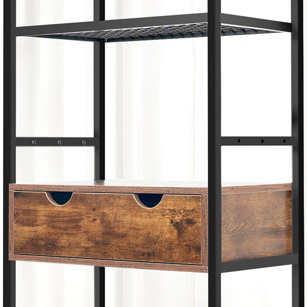 English Elm dog Feeding Station with 3 Adjustable Heights, Stainless Bowls, Spacious Storage Shelves & Drawer – Black Vintage W1687138476
