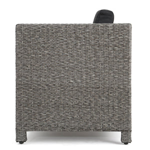 English Elm Christopher Knight Home® - PUERTA Outdoor 4-Piece Wicker Sofa Set with Waterproof Cushions, All-Weather Rattan, Compact Seating Black 52978.00BLK