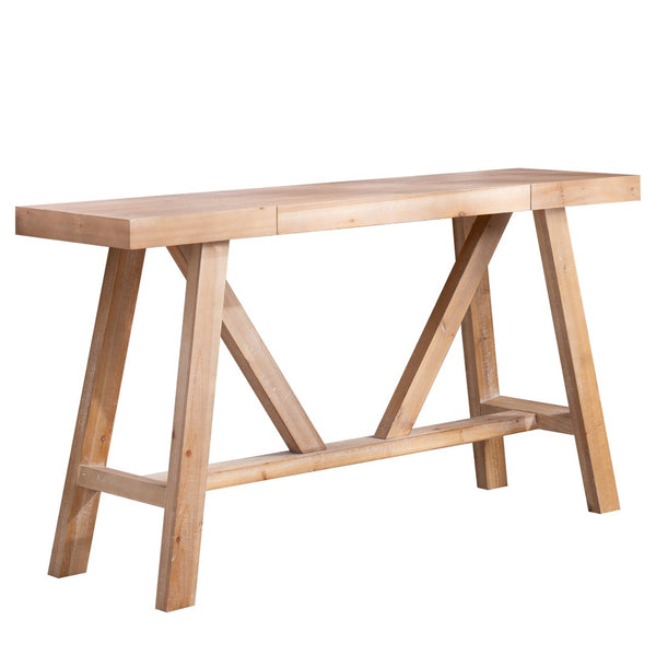 English Elm Farmhouse A-frame Console Table Engineered Wood Entryway Accent with Open Base W2729P414723