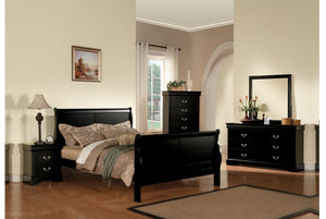English Elm Black 5-Drawer Chest with Sleek Black Finish, Smooth Pull Handles, Ample Storage for Organized Rooms B062P209041