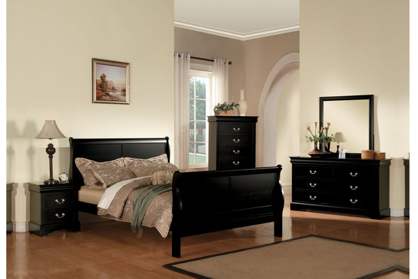 English Elm Black 5-Drawer Chest with Sleek Black Finish, Smooth Pull Handles, Ample Storage for Organized Rooms B062P209041