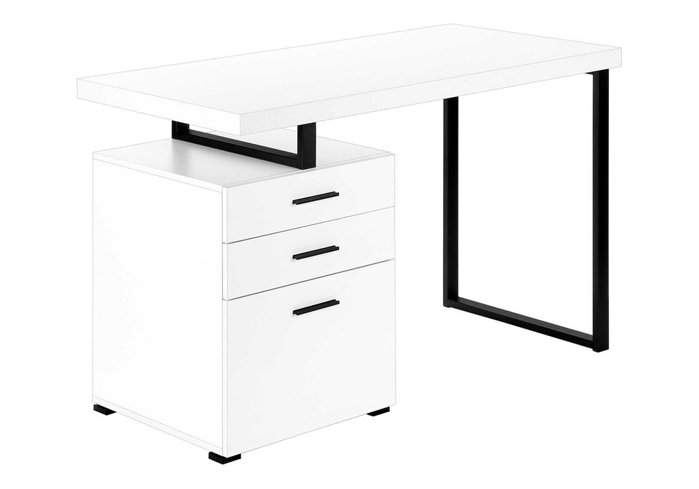 English Elm Computer Desk For Home Office - Reversible Setup, Integrated Storage, Modern Design, Easy Assembly B2710P219873