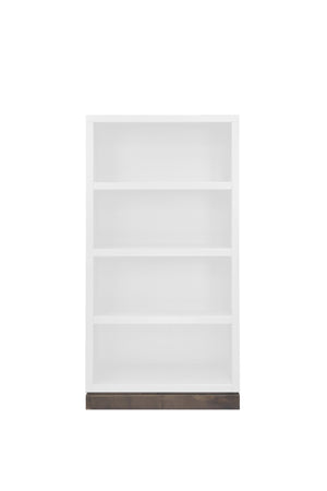 English Elm Nora Modular 60" High Bookshelf – Fully Assembled Two-Tone Alder & Poplar Shelving for Stylish Storage White B108P345202