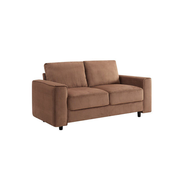 English Elm Modern Minimalist Corduroy Sectional Sofa Set - 3-Piece Brown Design For Cozy, Stylish Living Spaces B347S00007