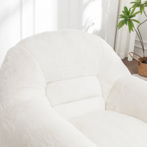 English Elm Bean Bag Chair - Plush Faux Fur Sofa With Back Support, Lightweight & Stylish Seating For All Ages W2200P326887