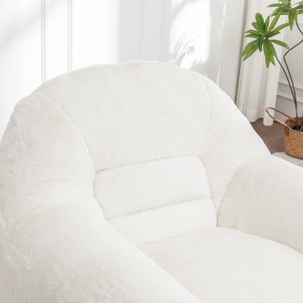 English Elm Bean Bag Chair - Plush Faux Fur Sofa With Back Support, Lightweight & Stylish Seating For All Ages W2200P326887