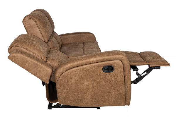 English Elm Recliner Loveseat Manual Motion Two-Seater with Horizontal & Vertical Tufting, Tight Square Arms, Side Handle Recline Comfort Chestnut 80 L x 30 W x 26 H B089P240530