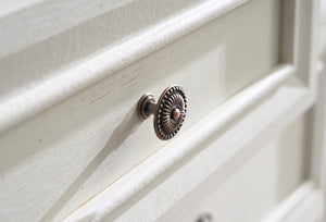 English Elm 8 Drawer Farmhouse Chest Distressed Two-tone Wood Grain Finish Antique Hardware W2393P252368